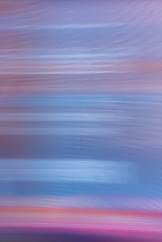 Abstract background with horizontal lines of color, transitioning from deep purple and pink at the bottom to light blue and white at the top.