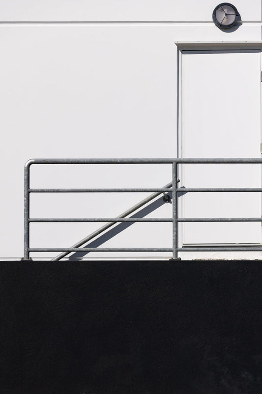 Minimalism in modern building with abstract geometric shapes