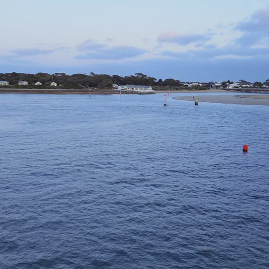 Drone flyover of Barwon River, showcasing the boathouse and bridge