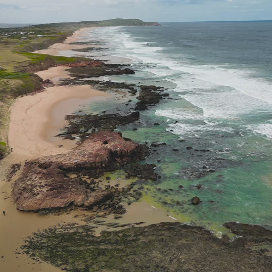 Aerial view of rugged coastline - Forest Caves, Phillip Island