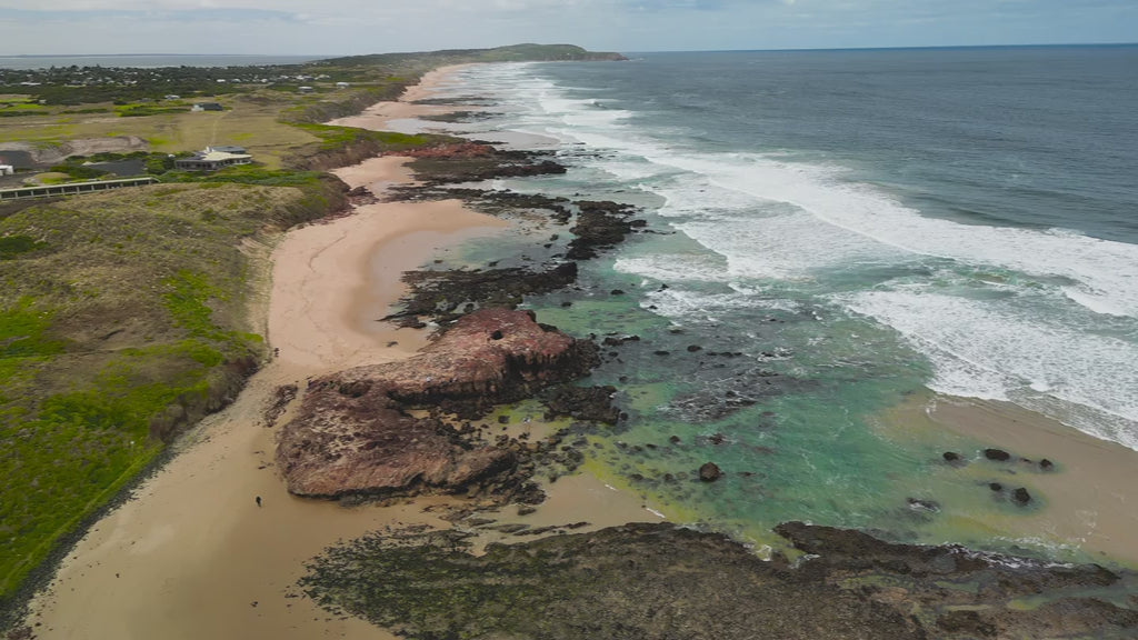 Aerial view of rugged coastline - Forest Caves, Phillip Island