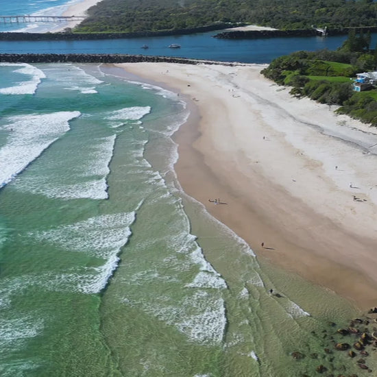 Aerial View Duranbah Beach to Tweed River, Gold Coast
