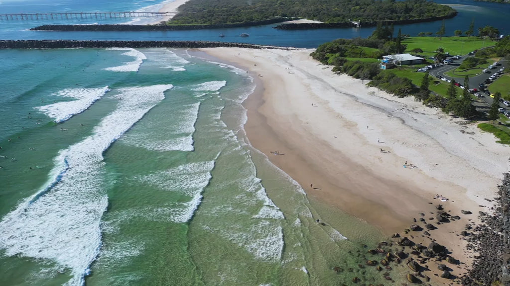 Aerial View Duranbah Beach to Tweed River, Gold Coast